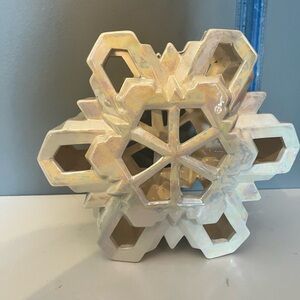 Large Ceramic Snowflake Votive Holder